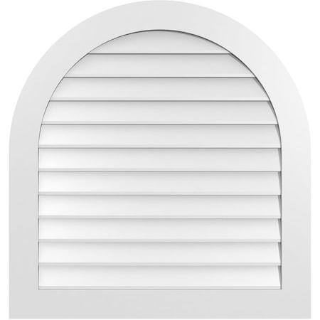 Round Top Surface Mount PVC Gable Vent: Non-Functional, W/ 3-1/2W X 1P Standard Frame, 36W X 38H